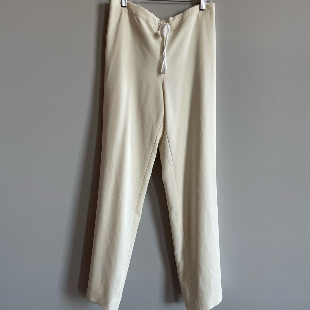 Theory Winszlee Admiral Crepe Loungewear Pants in Cream/Ivory Brand new